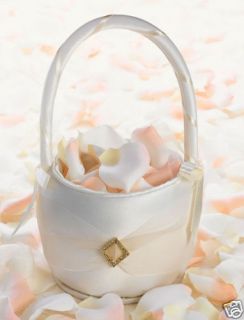 Ivory Gold Diamond Flower Girl Basket Wedding Basket