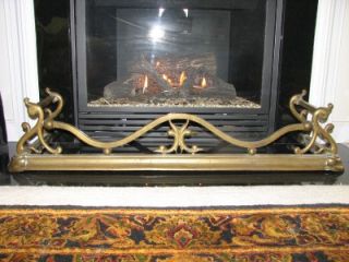 antique french fireplace fender brass