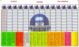 Fantasy Football 2012 Draft Board Kit 3x5ft w Large Labels CBS NFL