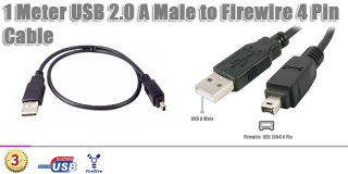 1M USB to IEEE 4 Pin Firewire I Link DV Cable Camera PC