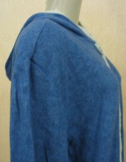 SIMPLY SUSAN by SUSAN G. LADIES HOODED COAT BLUE/WHITE MED NEW W/ TAGS