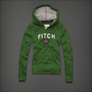 Abercrombie & Fitch Women Green Fleece Hoodie Sweatshirt Jacket Top XS