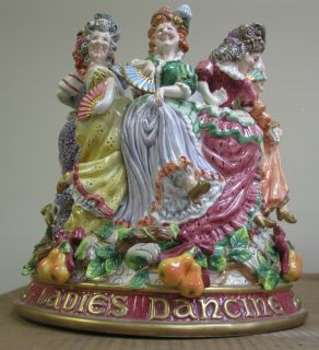FITZ AND FLOYD 12 DAYS OF CHRISTMAS VASE 9 LADIES DANCING ITEM WITH 3