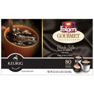 Folgers Gourmet Selections Black Silk Caffeinated Coffee Keurig 80 K