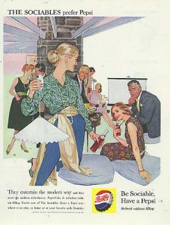The Sociables Entertain The Modern Way Pepsi Cola Ad 1959 Home Slide
