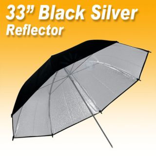  Photography Pro Studio Flash Reflector Black Silver Umbrella