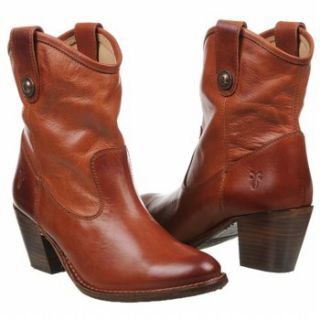 Womens Frye Jackie Button Short Cognac Leather 