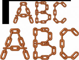 ABC Designs Chain Alphabet Machine Embroidery Designs 4x4 hoop