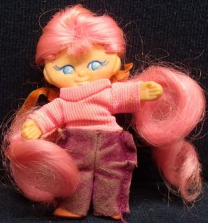 Vintage Pink Haired Mini Flatsy Doll Original Clothes So Cute RARE