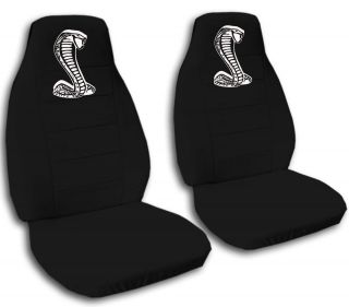 94 04 Ford Mustang Front Car Seat Covers with White Cobra Design