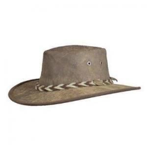 Barmah Crushable Kangaroo Leather Hat Limestone Color