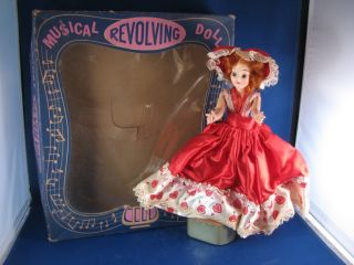 Vintage 40s 50s Musical Revolving Doll by Wal Feld original box