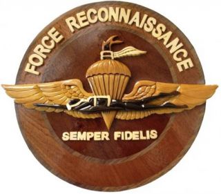 Marine Corps Force Recon Plaque Handcrafted Wooden Plaque USMC Emblem