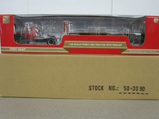 First Gear Models O Scale Ford F800 Tractor with Trailer 1 50 Scale