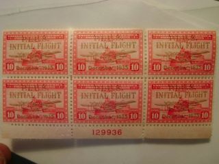   Pickers Block United States Philippine Isl Intial Flight stamps OP