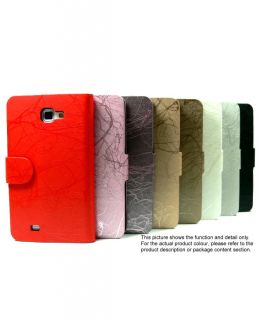 Grey Leather Tri Fold Stand Flip Cover Case for Samsung Galaxy Note