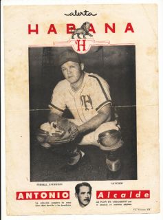 Ferrell Anderson Catcher 1940s Cuban Baseball Poster