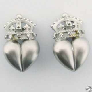  Estate Kieselstein Cord Platinum Diamond Earrings