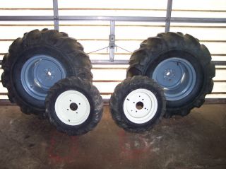  Tires on Wheels with Hubs for Yanmar YM180 187 Four Wheel Drive