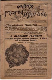 Parks Floral Magazines 1897 1898 Antique Book Seeds Flowers