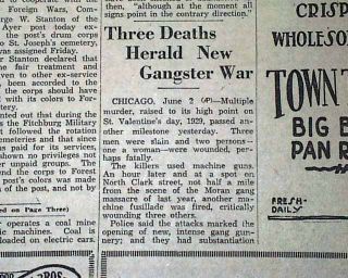 FOX LAKE MASSACRE Chicago Gangsters Al Capone vs. Bugs Moran 1930 Old