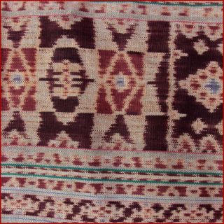 OLD HANDWOVEN IKAT SARONG ENDE FLORES WITH STAR MOTIFS MULBERRY