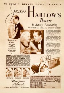  Max Factor Make Up Hollywood Jean Harlow Franchot Tone Beauty Actress