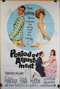  of Adjustment Original Movie Poster Jane Fonda Tony Franciosa
