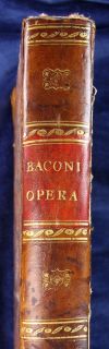 Francis Bacon Opera Omnia 1694 Folio Lepizig Nova Atlantis Novum