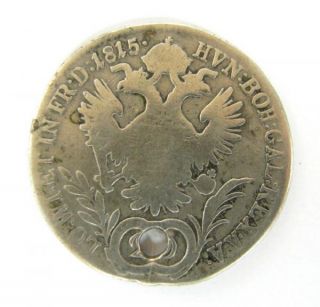 Antique Austrian Kreuzer Francis II Emperor 1815 Silver Coin Austria