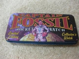 Captain Fossil Rocket Watch Pin RARE Limited Ed