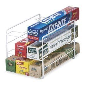 Cabinet 3Tier Cling Wrap Food Wraps Foil Bag Holder Rack Storage Stand