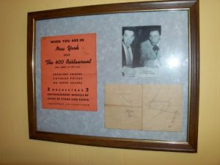  on Same Page Frank Sinatra Buddy Rich w 400 Restaurant Card