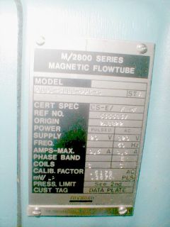 Foxboro M 2800 Platinum Electrode Magnetic Flowtube Flow Tube Sensor