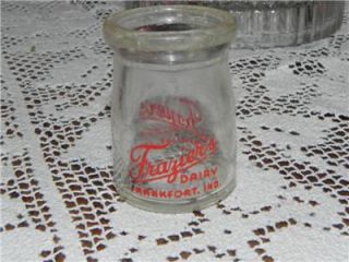 Vintage Fraziers Dairy Creamer~Cream Bottle~Frankfort Indiana