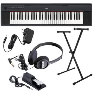 Yamaha Piaggero NP11 61 Key Portable Keyboard Home Essentials Bundle