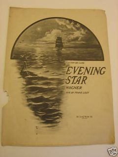 Vintage Evening Star Wagner Franz Liszt Music Book 20s