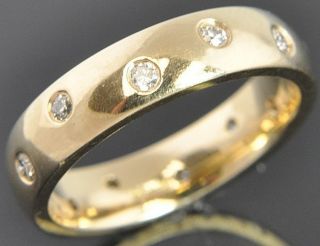 Frederick Goldman 14K Yellow Gold Flush Diamond Etoile Wedding Band
