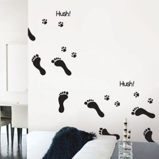 GS58824 3 wall decor footprints black
