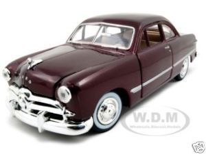 1949 Ford Coupe Burgundy 1 24 Diecast Model Car