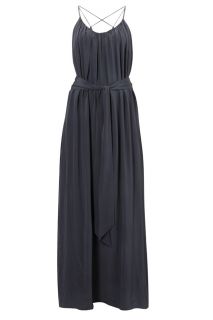 New French Connection Silk Strappy Maxi Dress Grey