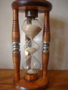  Sand Hourglass Timer Triple Blown Glass Dual Time 1 and 5 MIN