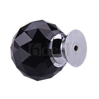 black round crystal glass cabinet drawer door pull knobs handles 40mm