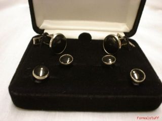  it new silver cufflink and stud set a great inexpensive set for