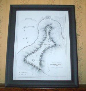 FORT HILL Survey Map by Squire Davis HIGHLAND COUNTY OHIO Framed