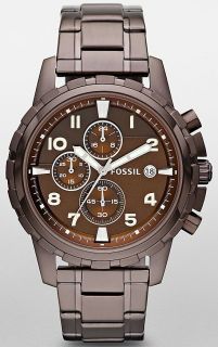 Brown ion plated stainless steel bracelet. Round case. Brown