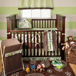 Paisley Splash Green Crib Bedding Baby Nursery 4 PC Set