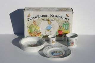 Vintage 4 Piece Beatrice Potter Peter Rabbit Nursery Set by Wedgwood