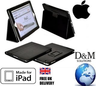 Black PU Leather Case Cover Typing Stand for Apple iPad 2
