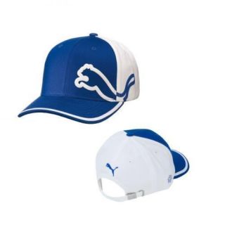 New Puma Rickie Fowler Monoline Relaxed Fit Cap White Blue Adjustable